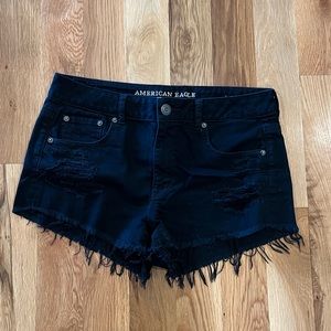 AE black distressed shorts size 10